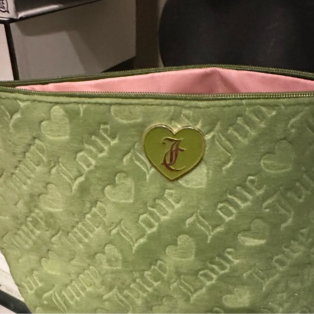 Juicy Couture Green Cosmetic Case with Embossed Design